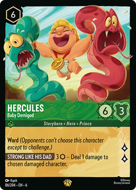 Hercules - Baby Demigod (86/204) [Azurite Sea] - Disney - Card Brawlers | Quebec | Canada |