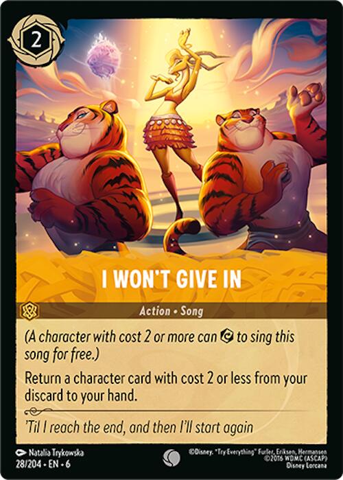 I Won't Give In (28/204) [Azurite Sea] - Disney - Card Brawlers | Quebec | Canada |