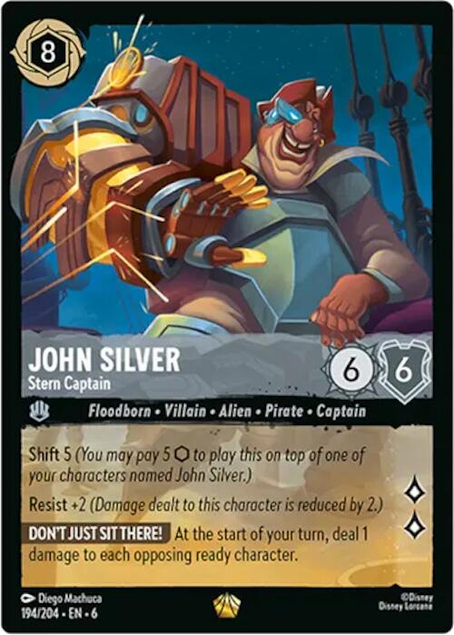 John Silver - Stern Captain (194/204) [Azurite Sea] - Disney - Card Brawlers | Quebec | Canada |