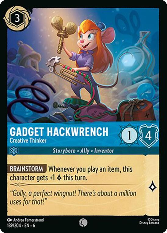 Gadget Hackwrench - Creative Thinker (139/204) [Azurite Sea] - Disney - Card Brawlers | Quebec | Canada |