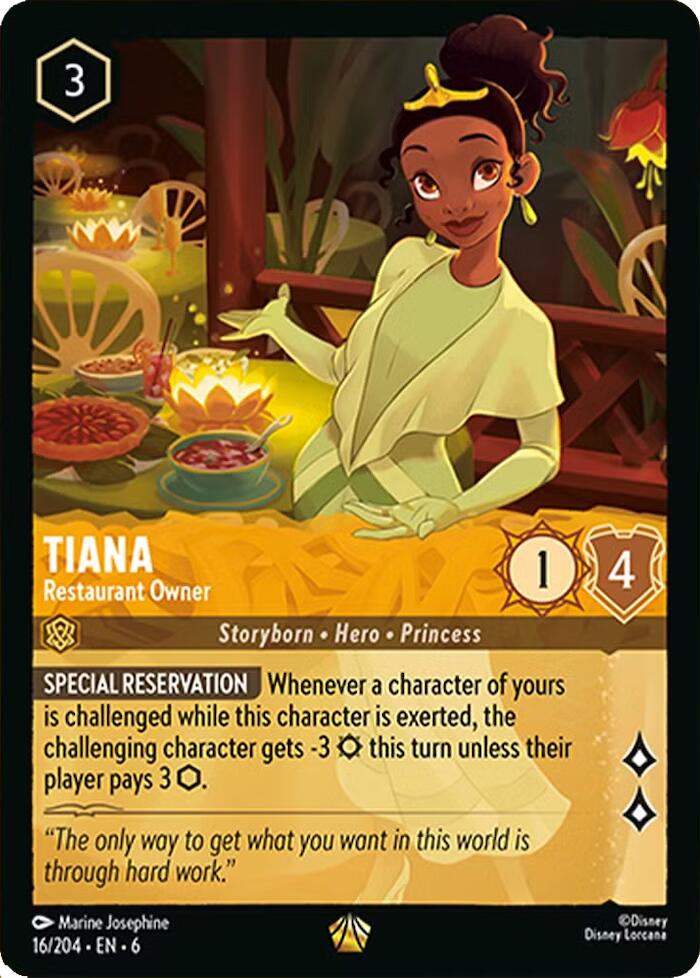Tiana - Restaurant Owner (16/204) [Azurite Sea] - Disney - Card Brawlers | Quebec | Canada |