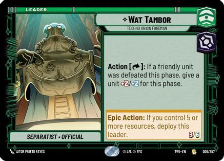 Wat Tambor - Techno Union Foreman (006/257) (006/257) [Twilight of the Republic] - Fantasy Flight Games - Card Brawlers | Quebec | Canada |