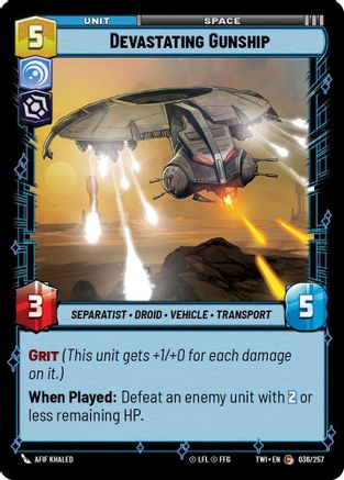 Devastating Gunship (036/257) (036/257) [Twilight of the Republic] - Fantasy Flight Games - Card Brawlers | Quebec | Canada |