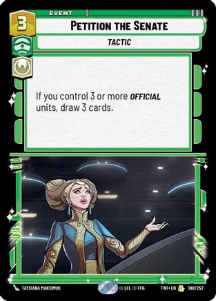 Petition the Senate (100/257) (100/257) [Twilight of the Republic] - Fantasy Flight Games - Card Brawlers | Quebec | Canada |