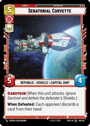 Senatorial Corvette (148/257) (148/257) [Twilight of the Republic] - Fantasy Flight Games - Card Brawlers | Quebec | Canada |