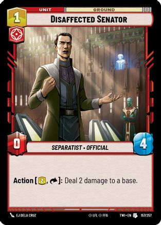 Disaffected Senator (157/257) (157/257) [Twilight of the Republic] - Fantasy Flight Games - Card Brawlers | Quebec | Canada |