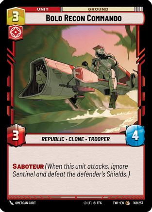 Bold Recon Commando (161/257) (161/257) [Twilight of the Republic] - Fantasy Flight Games - Card Brawlers | Quebec | Canada |
