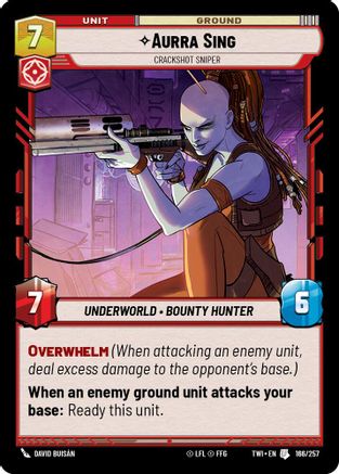 Aurra Sing - Crackshot Sniper (166/257) (166/257) [Twilight of the Republic] - Fantasy Flight Games - Card Brawlers | Quebec | Canada |