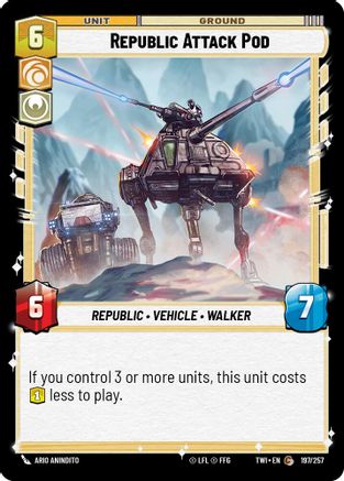 Republic Attack Pod (197/257) (197/257) [Twilight of the Republic] - Fantasy Flight Games - Card Brawlers | Quebec | Canada |
