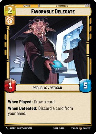 Favorable Delegate (208/257) (208/257) [Twilight of the Republic] - Fantasy Flight Games - Card Brawlers | Quebec | Canada |