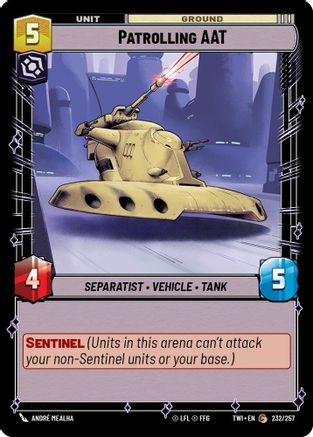 Patrolling AAT (232/257) (232/257) [Twilight of the Republic] - Fantasy Flight Games - Card Brawlers | Quebec | Canada |
