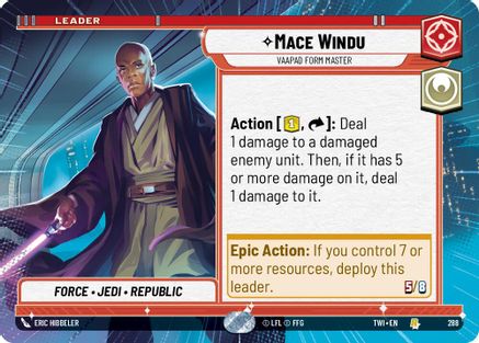 Mace Windu - Vaapad Form Master (288) (Hyperspace) (288) [Twilight of the Republic] - Fantasy Flight Games - Card Brawlers | Quebec | Canada |