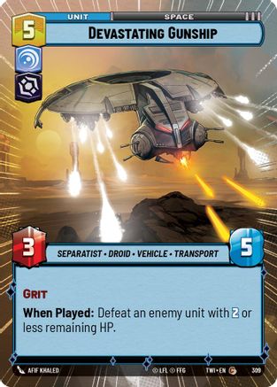 Devastating Gunship (309) (Hyperspace) (309) [Twilight of the Republic] - Fantasy Flight Games - Card Brawlers | Quebec | Canada |