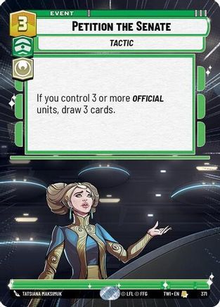 Petition the Senate (371) (Hyperspace) (371) [Twilight of the Republic] - Fantasy Flight Games - Card Brawlers | Quebec | Canada |