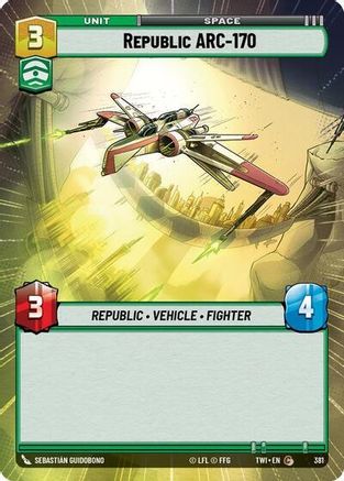 Republic ARC-170 (381) (Hyperspace) (381) [Twilight of the Republic] - Fantasy Flight Games - Card Brawlers | Quebec | Canada |