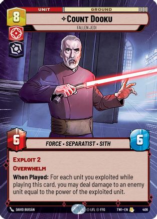 Count Dooku - Fallen Jedi (406) (Hyperspace) (406) [Twilight of the Republic] - Fantasy Flight Games - Card Brawlers | Quebec | Canada |