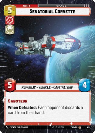 Senatorial Corvette (415) (Hyperspace) (415) [Twilight of the Republic] - Fantasy Flight Games - Card Brawlers | Quebec | Canada |
