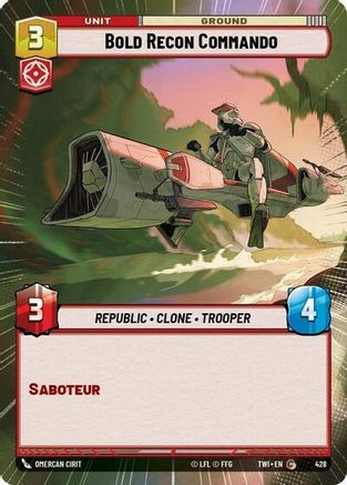 Bold Recon Commando (428) (Hyperspace) (428) [Twilight of the Republic] - Fantasy Flight Games - Card Brawlers | Quebec | Canada |