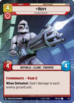 Hevy - Staunch Martyr (431) (Hyperspace) (431) [Twilight of the Republic] - Fantasy Flight Games - Card Brawlers | Quebec | Canada |