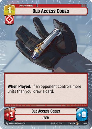 Old Access Codes (435) (Hyperspace) (435) [Twilight of the Republic] - Fantasy Flight Games - Card Brawlers | Quebec | Canada |