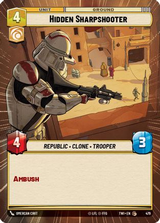 Hidden Sharpshooter (479) (Hyperspace) (479) [Twilight of the Republic] - Fantasy Flight Games - Card Brawlers | Quebec | Canada |