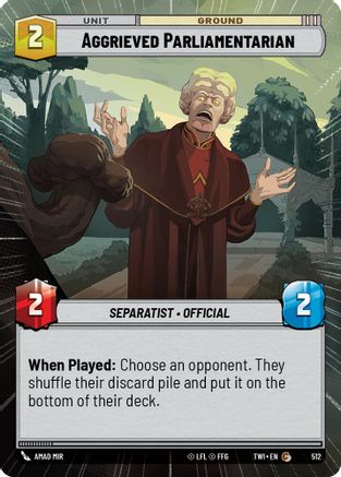 Aggrieved Parliamentarian (512) (Hyperspace) (512) [Twilight of the Republic] - Fantasy Flight Games - Card Brawlers | Quebec | Canada |