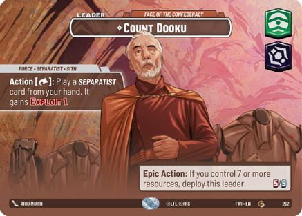 Count Dooku - Face of the Confederacy (262) (Showcase) (262) [Twilight of the Republic] - Fantasy Flight Games - Card Brawlers | Quebec | Canada |