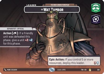 Wat Tambor - Techno Union Foreman (263) (Showcase) (263) [Twilight of the Republic] - Fantasy Flight Games - Card Brawlers | Quebec | Canada |