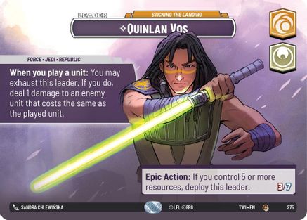 Quinlan Vos - Sticking the Landing (275) (Showcase) (275) [Twilight of the Republic] - Fantasy Flight Games - Card Brawlers | Quebec | Canada |