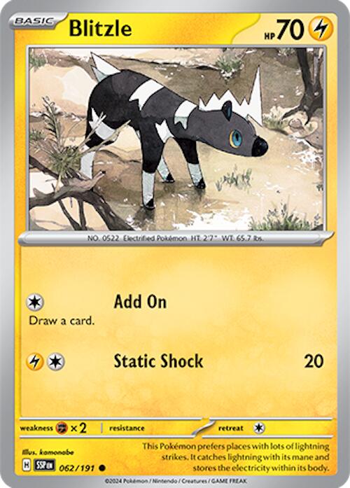 Blitzle (062/191) [Scarlet & Violet: Surging Sparks] - Pokémon - Card Brawlers | Quebec | Canada |