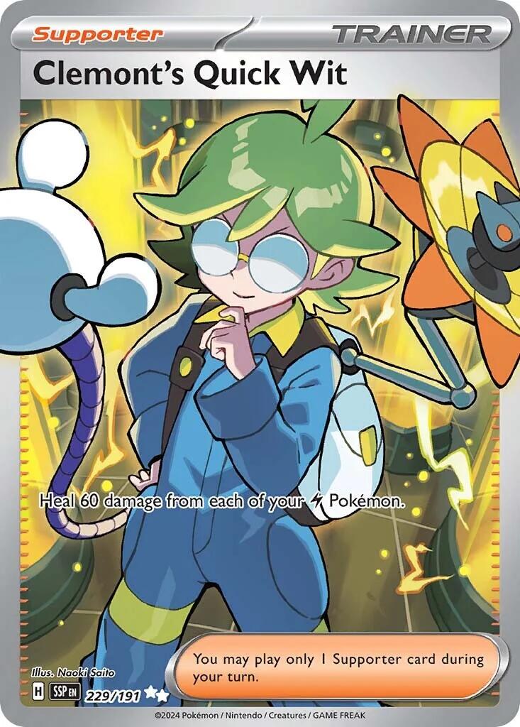 Clemont's Quick Wit (229/191) [Scarlet & Violet: Surging Sparks] - Pokémon - Card Brawlers | Quebec | Canada |