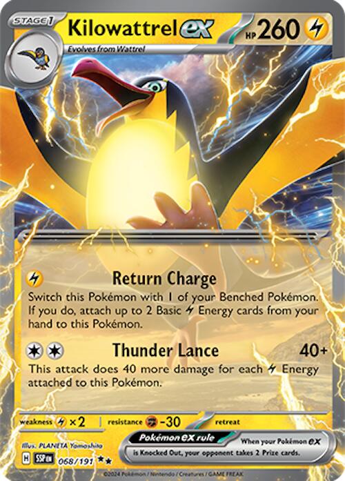 Kilowattrel ex (068/191) [Scarlet & Violet: Surging Sparks] - Pokémon - Card Brawlers | Quebec | Canada |