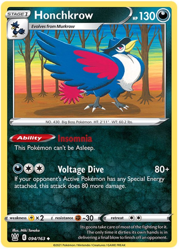 Honchkrow (094/163) [Sword & Shield: Battle Styles] - Pokémon - Card Brawlers | Quebec | Canada |