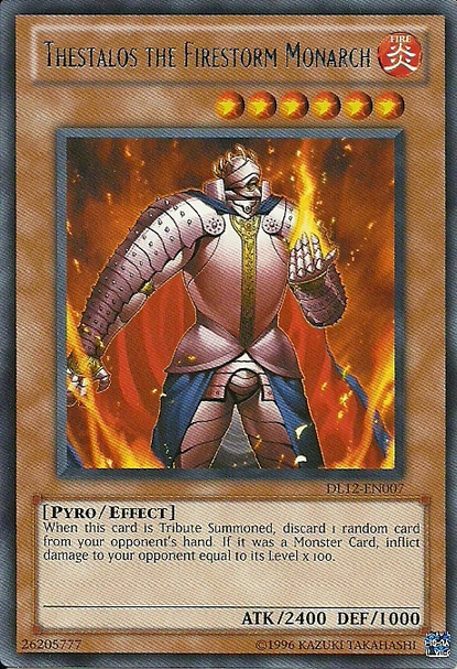 Thestalos the Firestorm Monarch (Blue) [DL12-EN007] Rare - Yu-Gi-Oh! - Card Brawlers | Quebec | Canada |