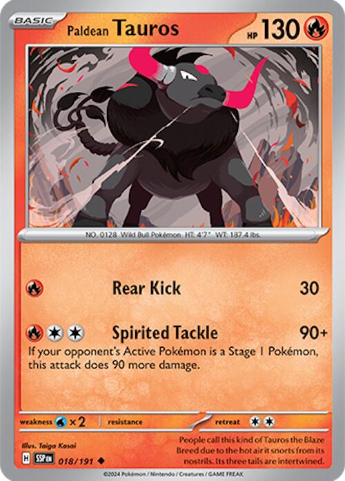 Paldean Tauros (018/191) [Scarlet & Violet: Surging Sparks] - Pokémon - Card Brawlers | Quebec | Canada |