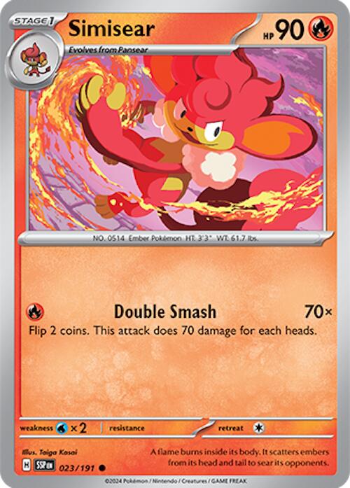 Simisear (023/191) [Scarlet & Violet: Surging Sparks] - Pokémon - Card Brawlers | Quebec | Canada |