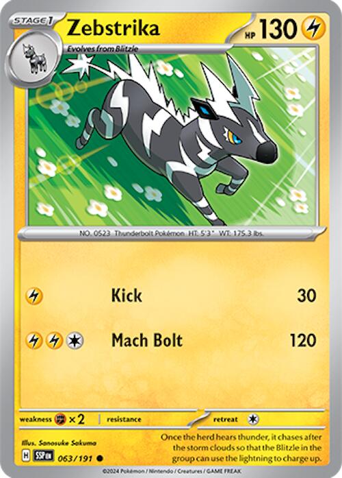 Zebstrika (063/191) [Scarlet & Violet: Surging Sparks] - Pokémon - Card Brawlers | Quebec | Canada |