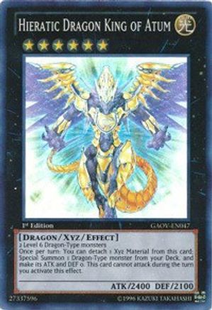 Hieratic Dragon King of Atum [GAOV-EN047] Super Rare