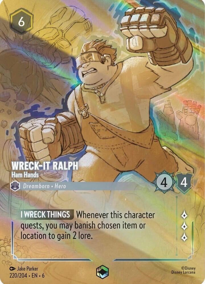 Wreck-It Ralph - Ham Hands (Enchanted) (220/204) [Azurite Sea] - Disney - Card Brawlers | Quebec | Canada |