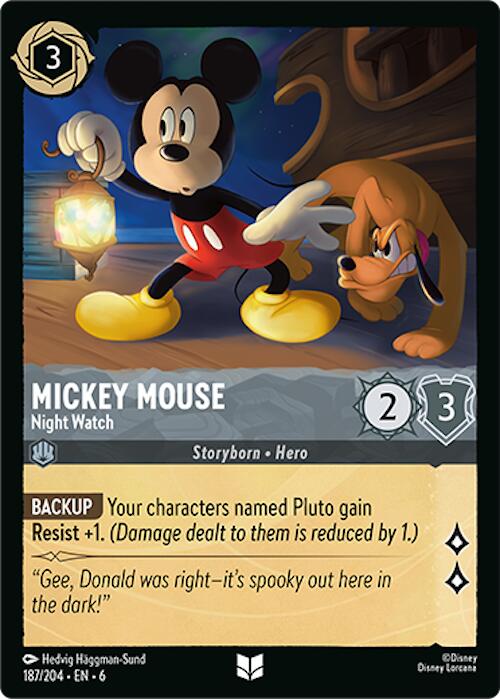 Mickey Mouse - Night Watch (187/204) [Azurite Sea] - Disney - Card Brawlers | Quebec | Canada |