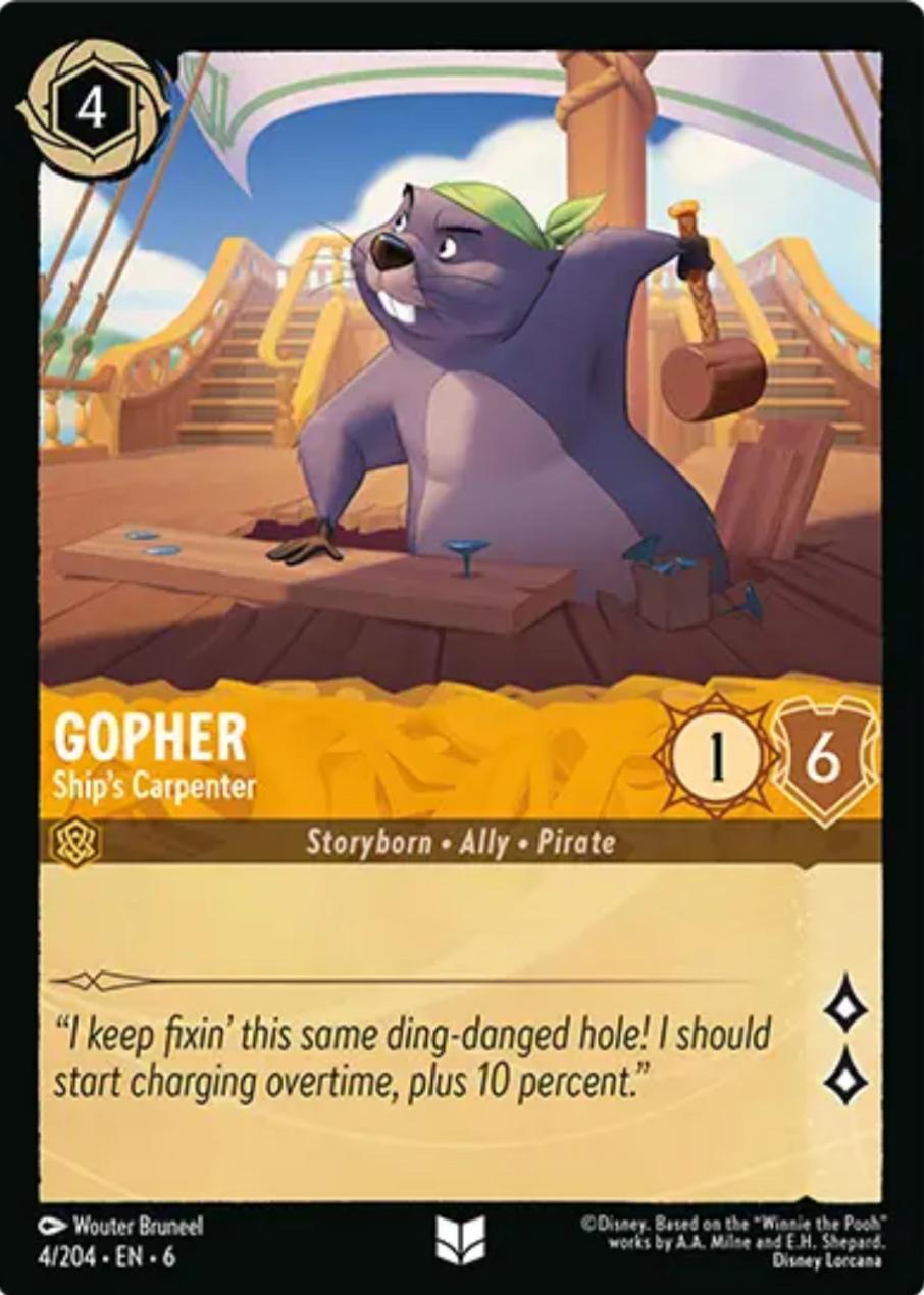 Gopher - Ship's Carpenter (4/204) [Azurite Sea] - Disney - Card Brawlers | Quebec | Canada |