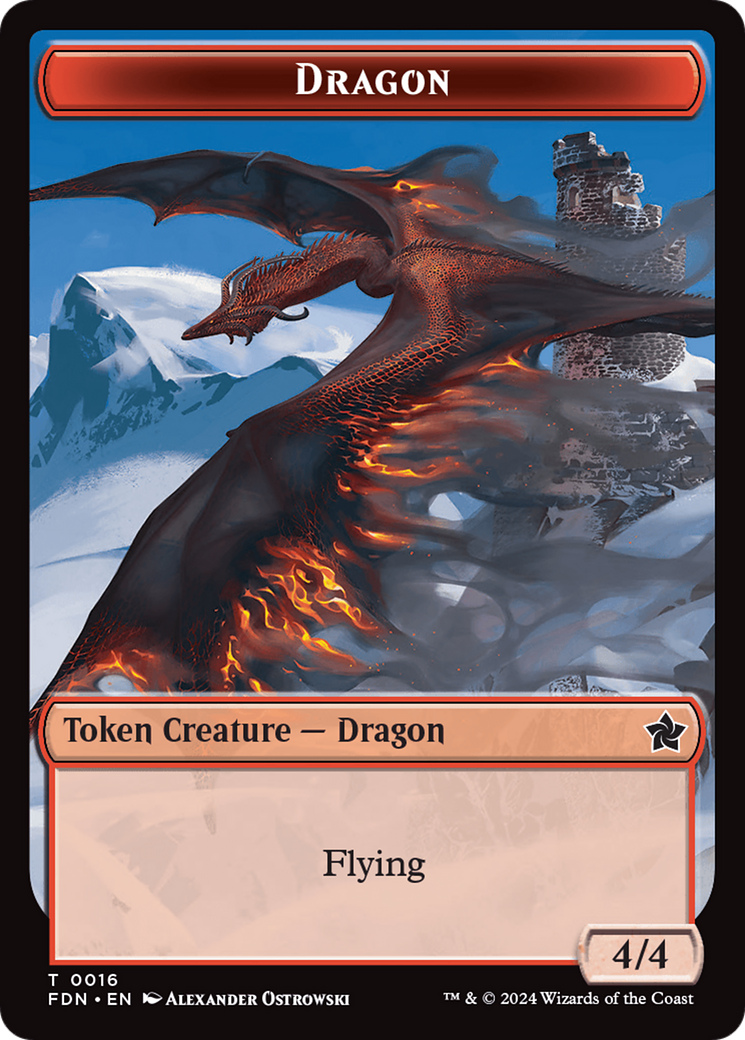Dragon (0016) // Dragon (0017) Doubled-Sided Token [Foundations Tokens] - Magic: The Gathering - Card Brawlers | Quebec | Canada |
