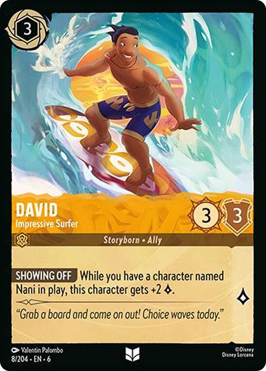 David - Impressive Surfer (8/204) [Azurite Sea] - Disney - Card Brawlers | Quebec | Canada |