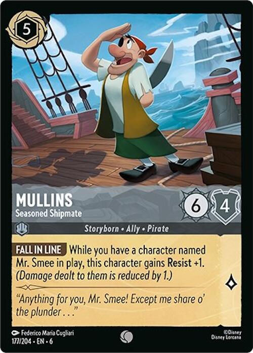 Mullins - Seasoned Shipmate (177/204) [Azurite Sea] - Disney - Card Brawlers | Quebec | Canada |