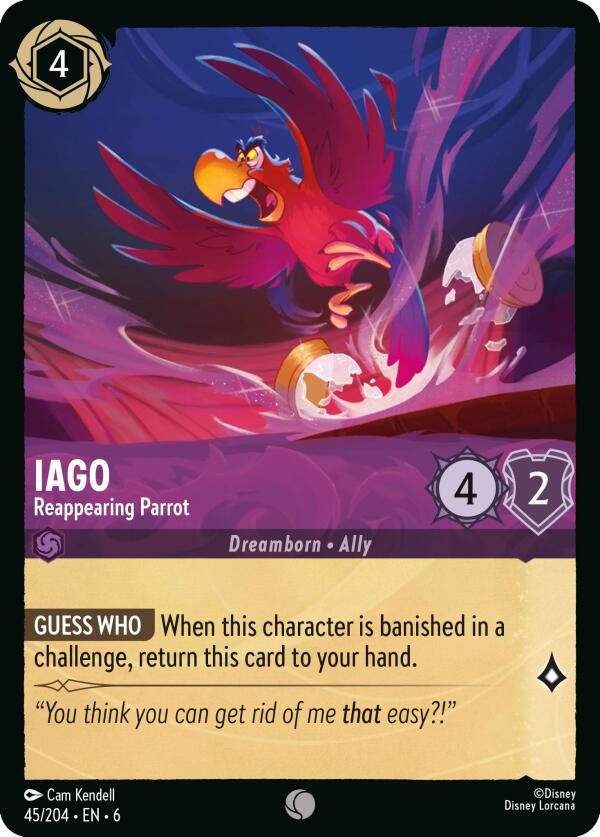 Iago - Reappearing Parrot (45/204) [Azurite Sea] - Disney - Card Brawlers | Quebec | Canada |