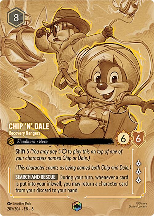 Chip 'n' Dale - Recovery Rangers (Enchanted) (205/204) [Azurite Sea] - Disney - Card Brawlers | Quebec | Canada |