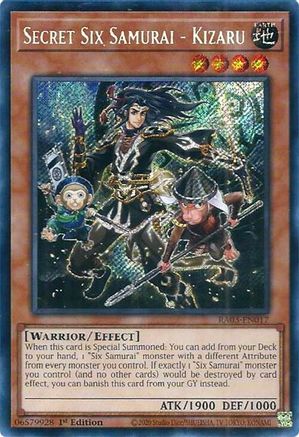 Secret Six Samurai - Kizaru (Secret Rare) [RA03-EN017] Secret Rare - Yu-Gi-Oh! - Card Brawlers | Quebec | Canada |