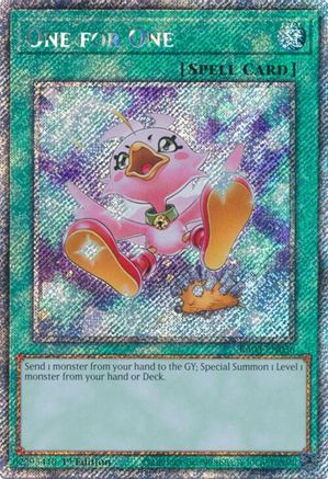 One for One (Alternate Art) (Platinum Secret Rare) [RA03-EN056] Platinum Secret Rare - Yu-Gi-Oh! - Card Brawlers | Quebec | Canada |