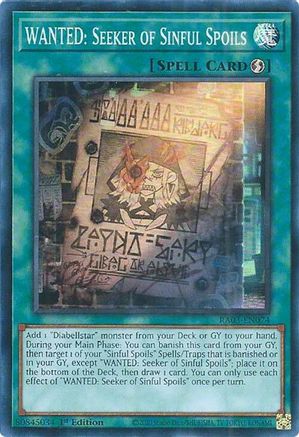 WANTED: Seeker of Sinful Spoils [RA03-EN074] Super Rare - Yu-Gi-Oh! - Card Brawlers | Quebec | Canada |