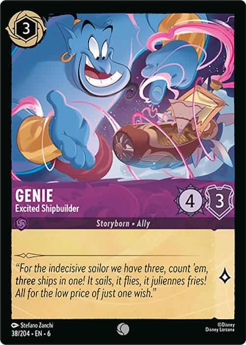 Genie - Excited Shipbuilder (38/204) [Azurite Sea] - Disney - Card Brawlers | Quebec | Canada |